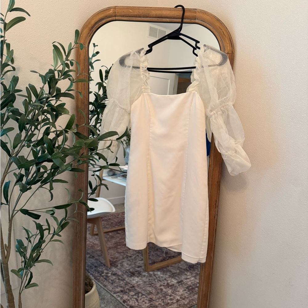 Amanda Uprichard Dress with Sheer Sleeves